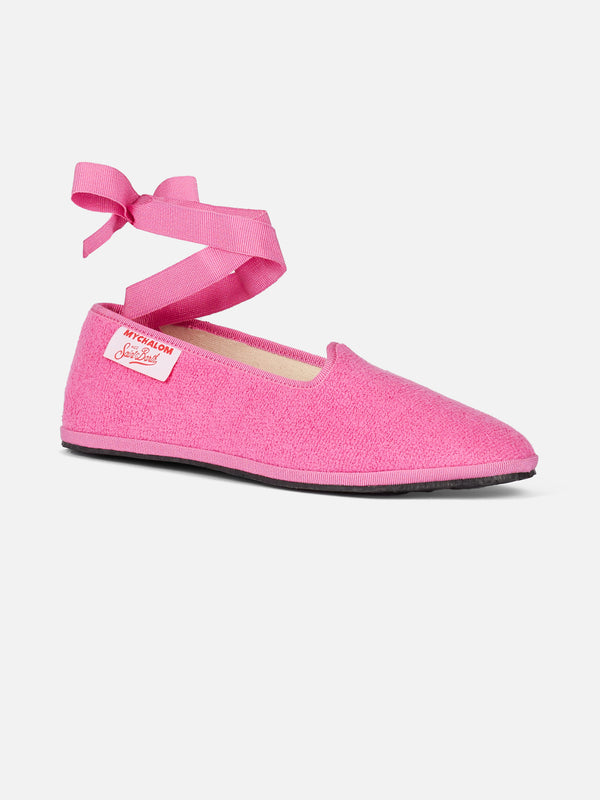 Woman pink terry slipper loafer | MY CHALOM SPECIAL EDITION