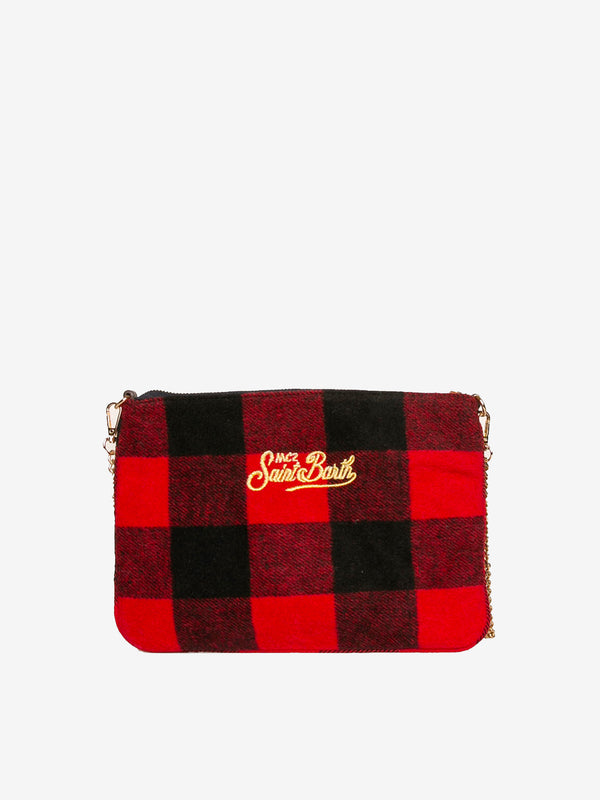 Parisienne check wooly cross-body pouch bag