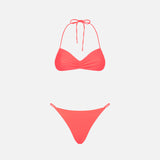 Bikini da donna a fascia rosso fluo