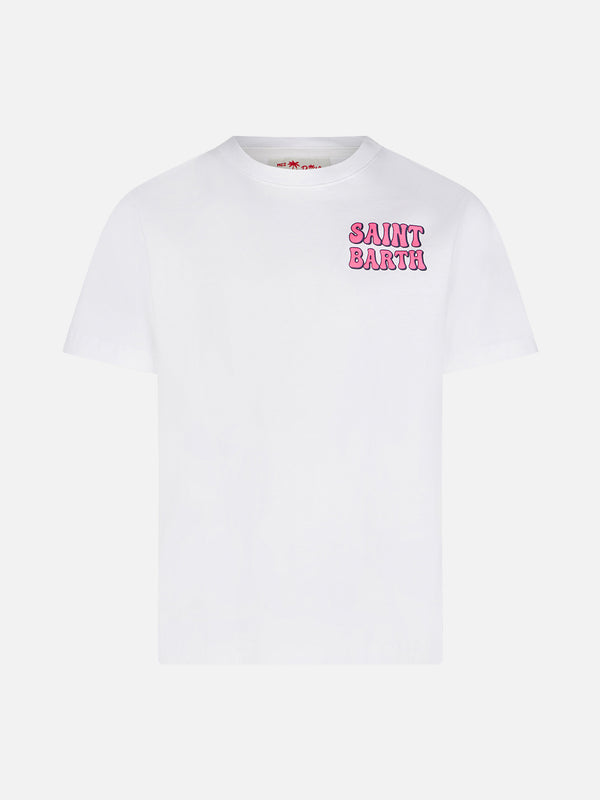 Boy cotton t-shirt with St. Barth Island print