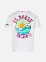 Boy cotton t-shirt with St. Barth Island print