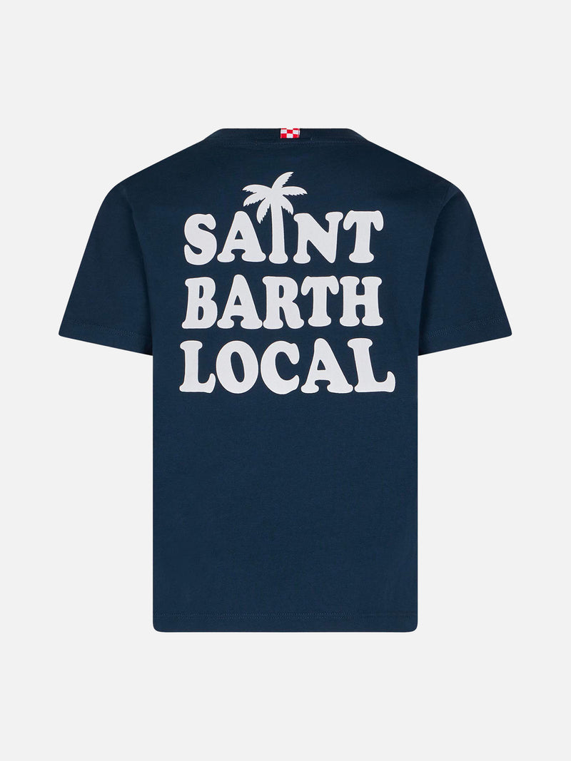 Boy cotton t-shirt with Saint Barth Local print