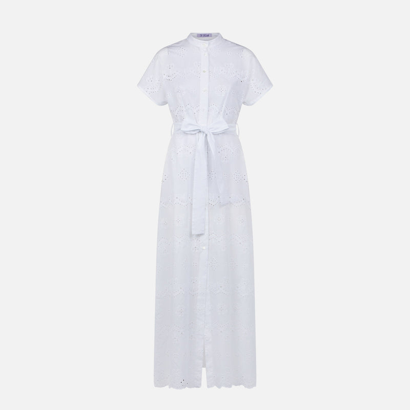 Woman white sangallo dress