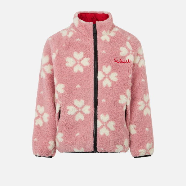 Girl sherpa jacket with Hello Kitty print | HELLO KITTY SPECIAL EDITION