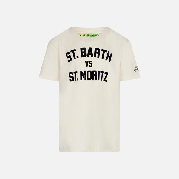 T-shirt da bambino con St. Barth vs St. Moritz