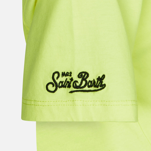 T-shirt da bambino in cotone con stampa St. Barth Surfer