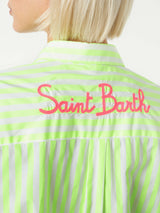Camicia in cotone a righe con ricamo Saint Barth