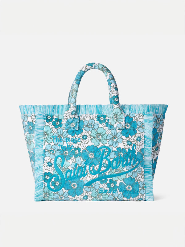 Vanity terry shoulder bag with flower print