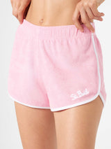 Woman pink terry shorts with piping | MELISSA SATTA SPECIAL EDITION