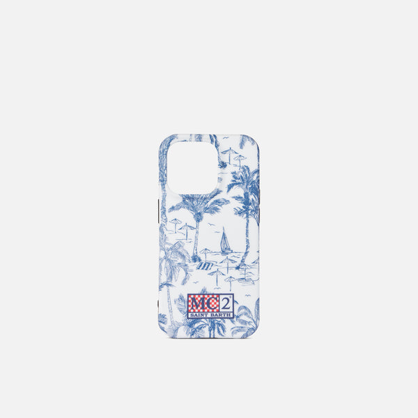 Cover for iPhone 14 Pro with toile de jouy print