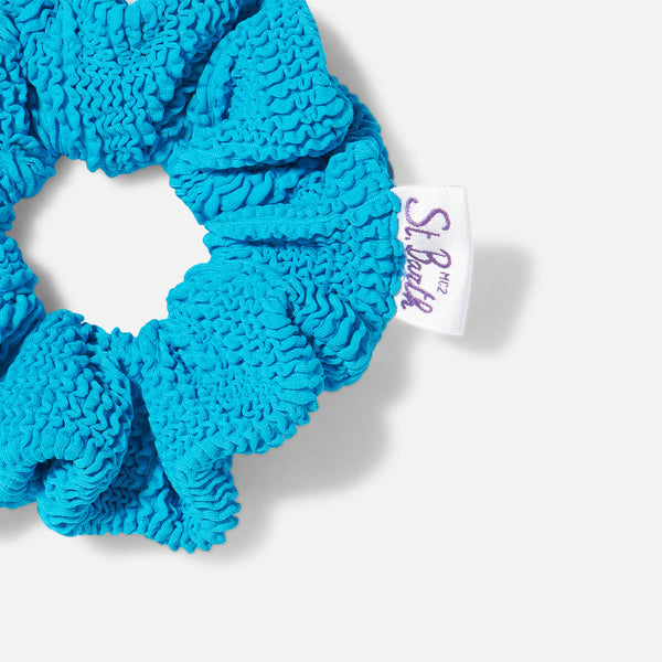 Turquoise crinkle scrunchie