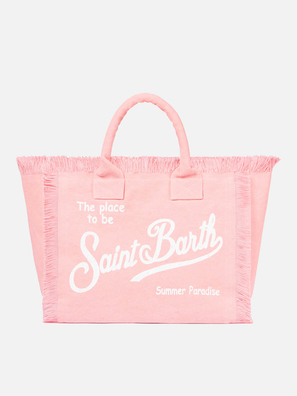 Vanity pink canvas shoulder bag