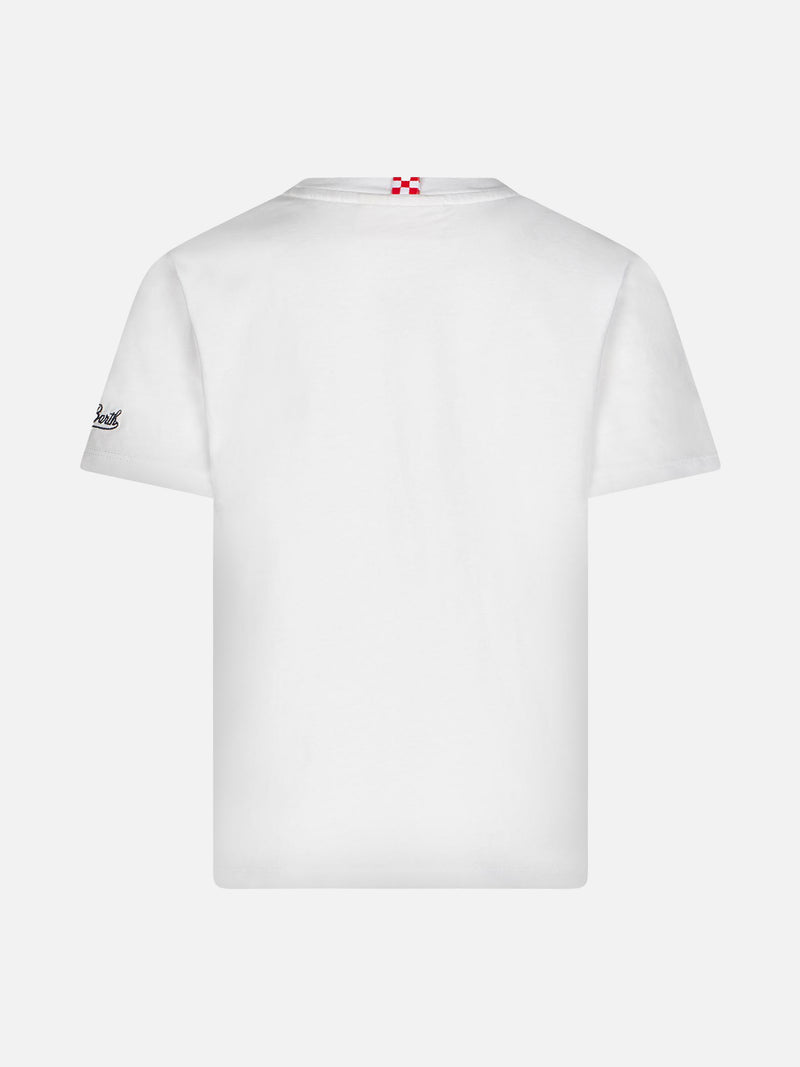 Boy cotton t-shirt with St. Tropez Vespa print | VESPA® SPECIAL EDITION