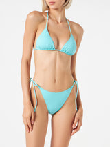 Woman water green triangle bikini