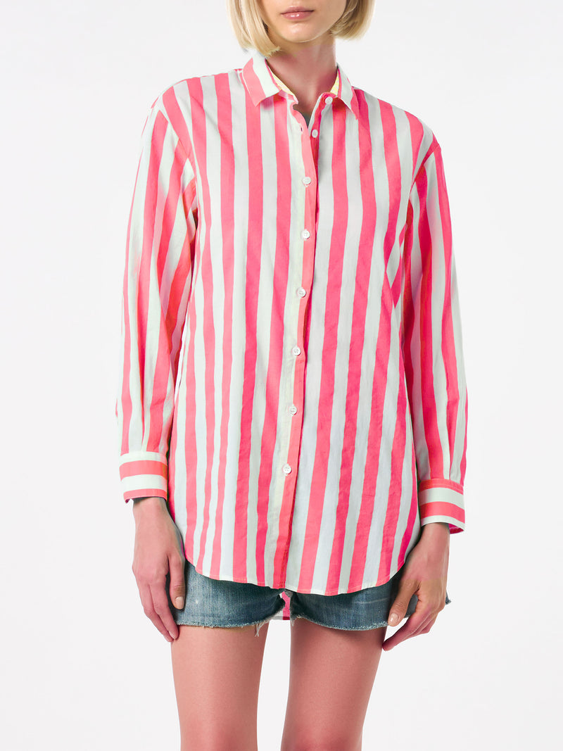 Striped Brigitte shirt with St. Barth Local embroidery
