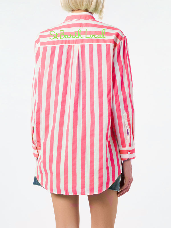 Striped Brigitte shirt with St. Barth Local embroidery