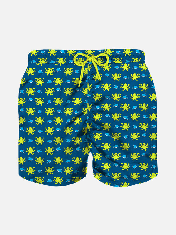 Boy swim shorts with octopus print