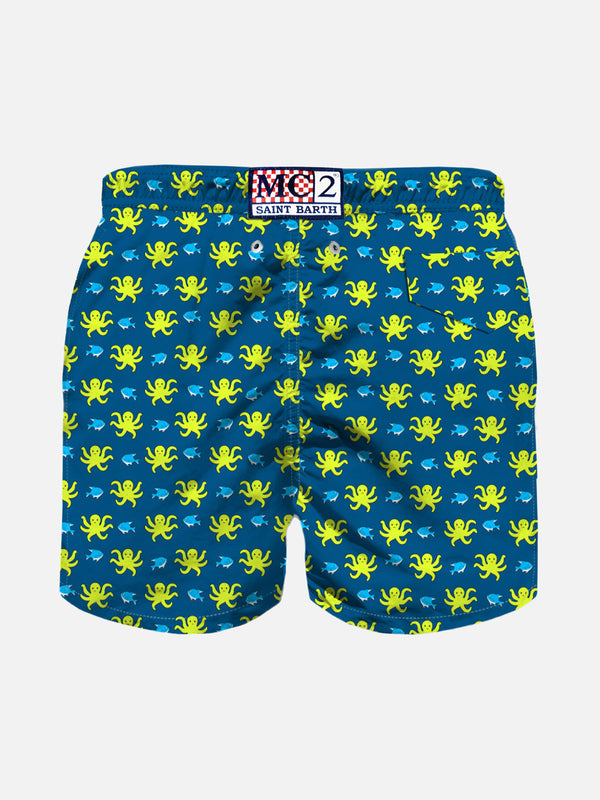 Boy swim shorts with octopus print