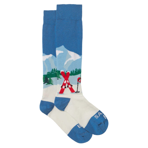 Boy long socks with mountains postcard print