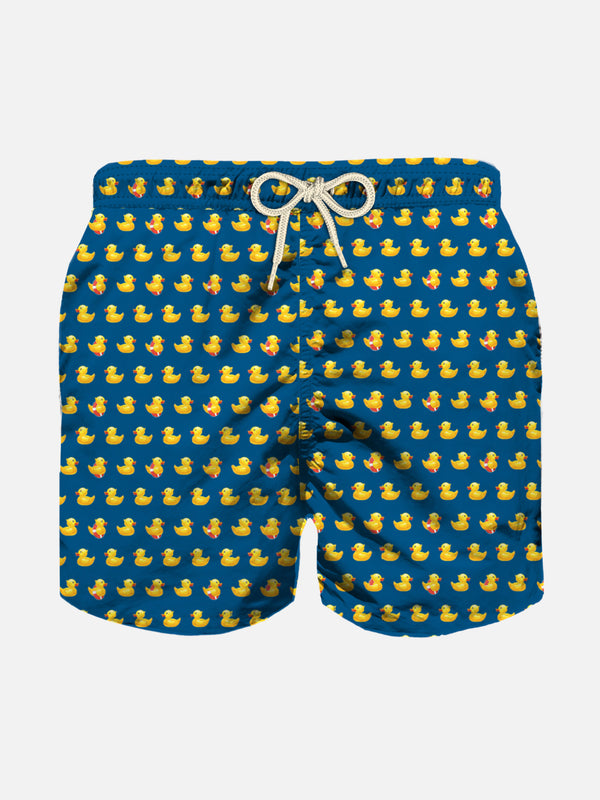 Boy swim shorts with ducky print