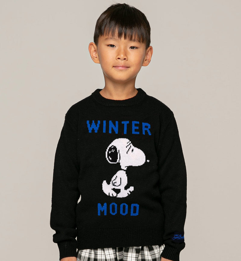 Maglia per bambino Snoopy Winter mood blu navy - Edizione speciale