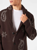 Man knit jacket with Paisley print