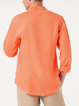 Camicia da uomo Pamplona in lino arancione fluo