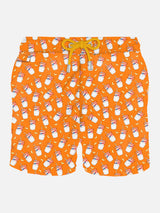 Man light fabric swim shorts with Estathé print | ESTATHé® SPECIAL EDITION