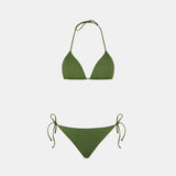 Bikini da donna a triangolo verde militare