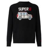Man black sweater with Super G print