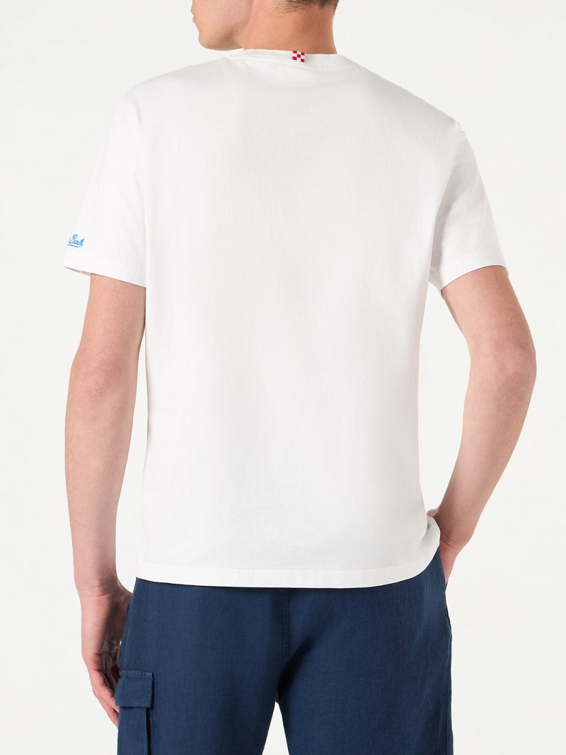 Man cotton t-shirt with Gin Tonic embroidery