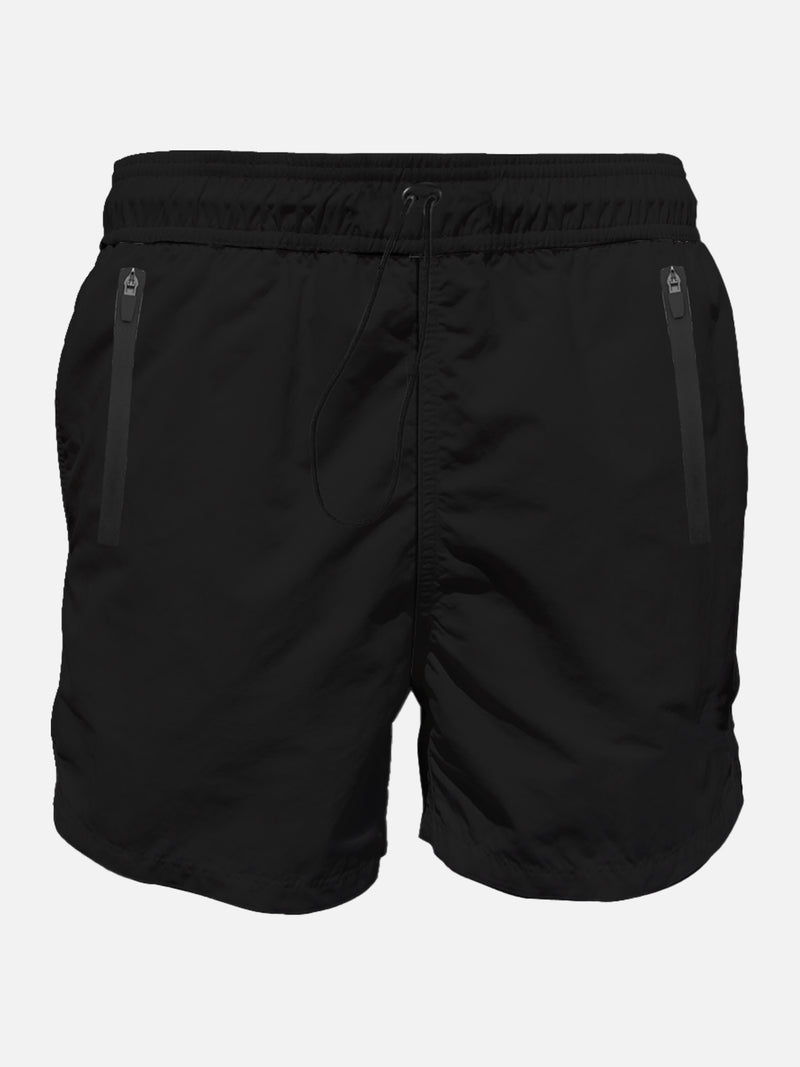 Light fabric swim shorts with zipped pocket