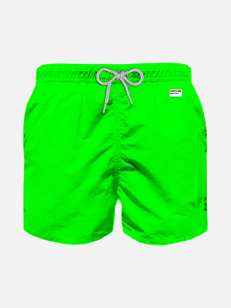 Boy fluo green swim shorts | PANTONE™ SPECIAL EDITION