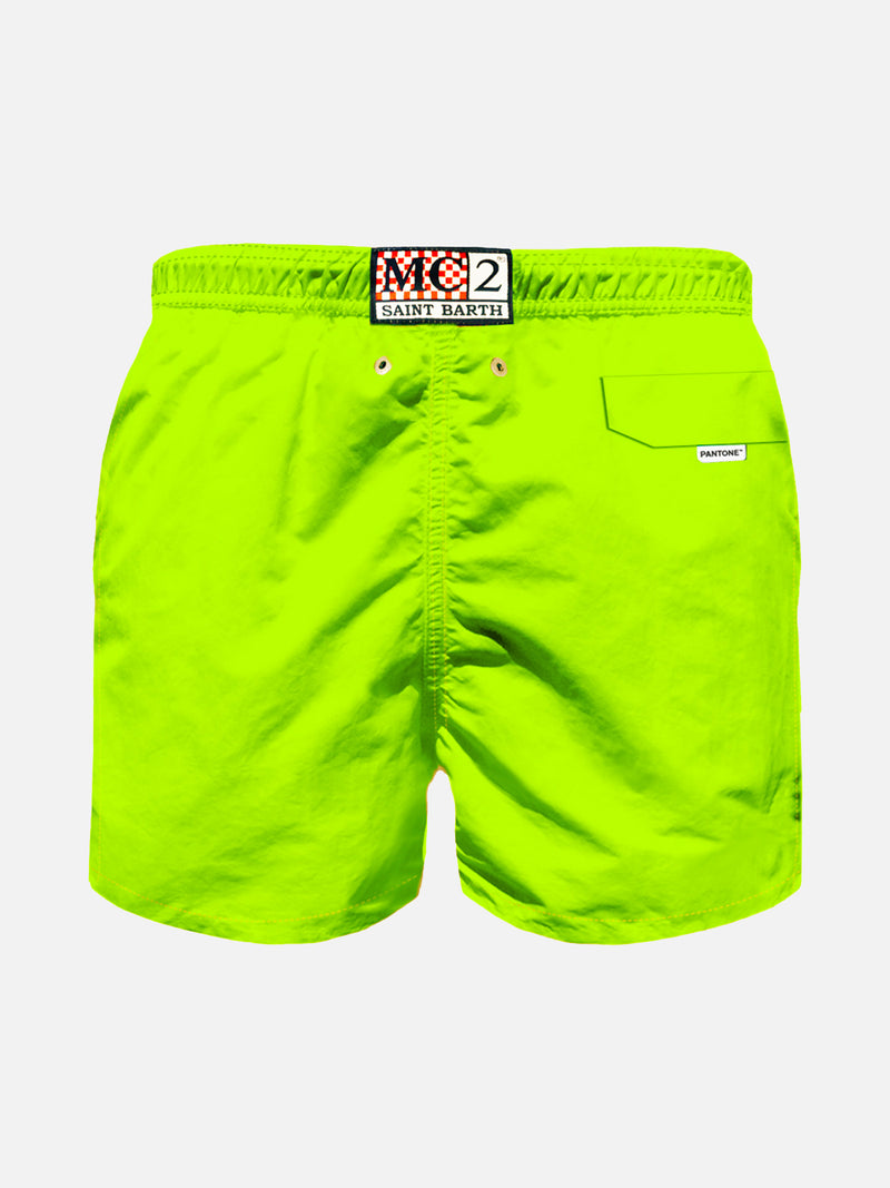 Boy fluo yellow swim shorts  | PANTONE™ SPECIAL EDITION