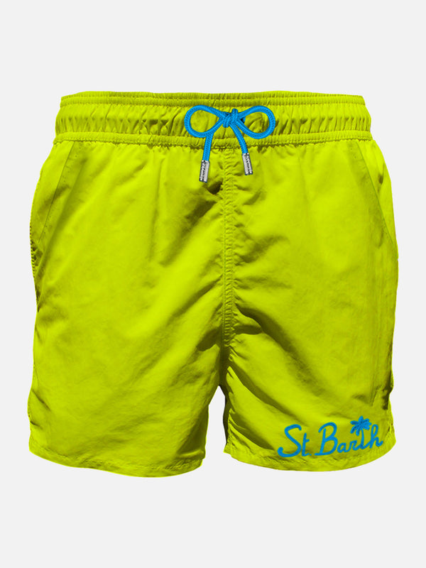 Man fluo yellow swim shorts with pocket