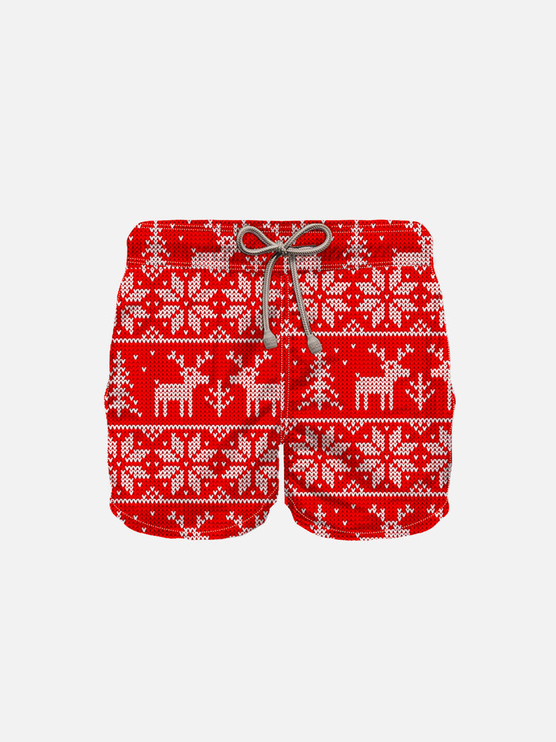 Boy swimshorts reindeer print
