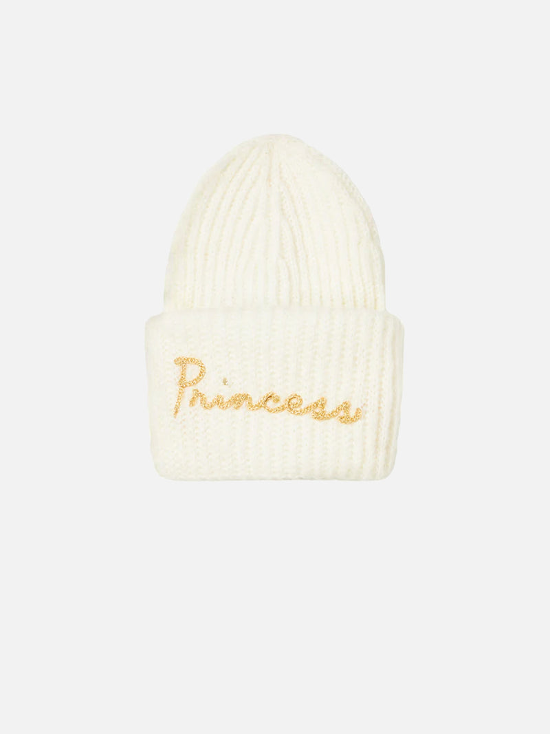 Girl brushed and ultra soft beanie with Princess embroidery