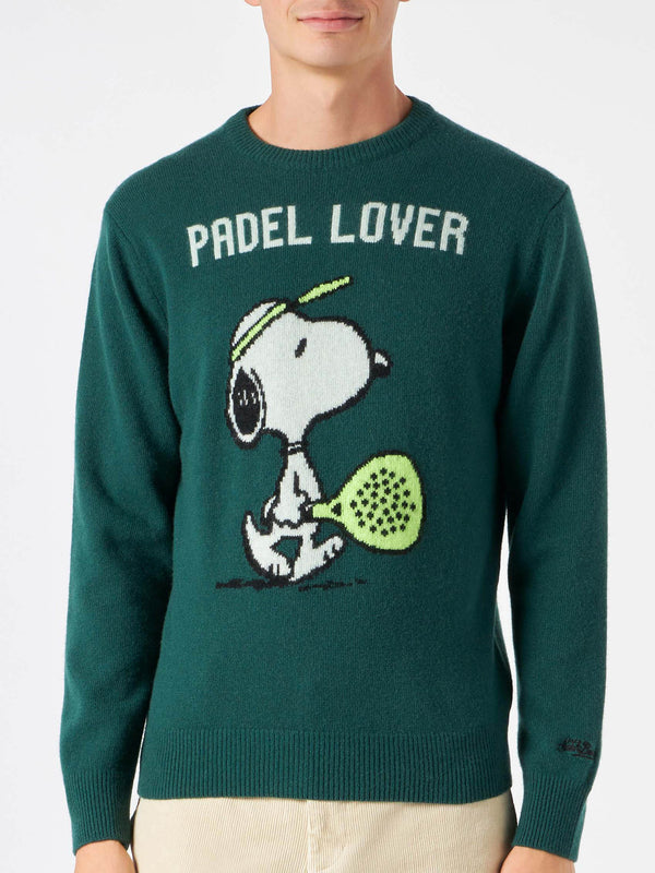 Man green sweater with Snoopy print | SNOOPY - PEANUTS™ SPECIAL EDITION