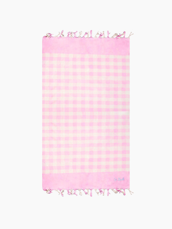 Pink Big vichy  fabric towel