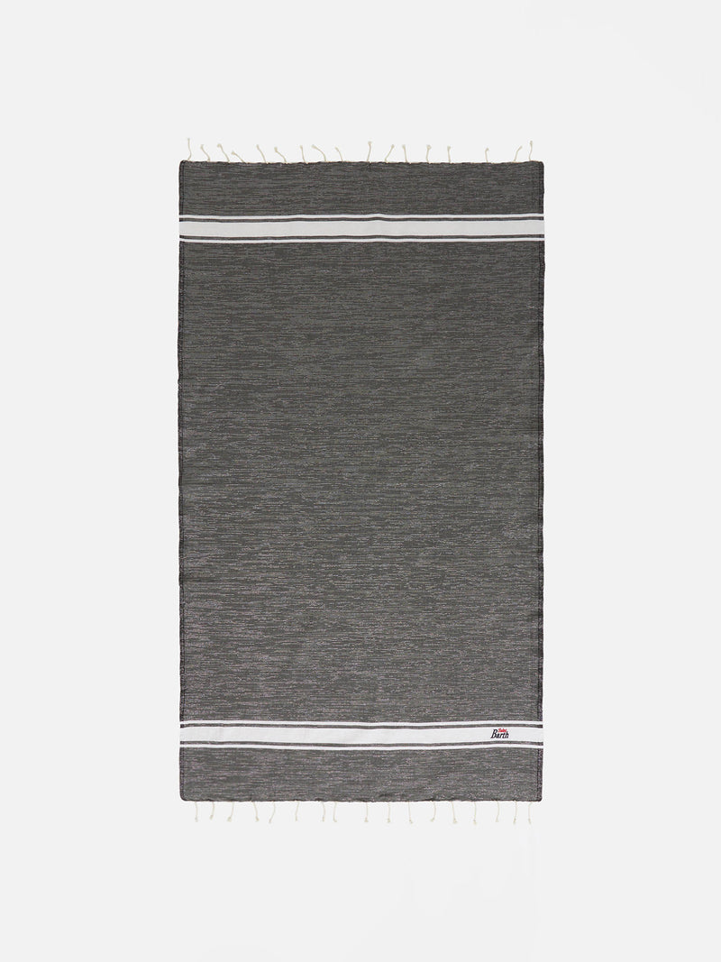 Fouta towel with black lurex striped
