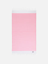 Fluo pink striped ultralight cotton towel