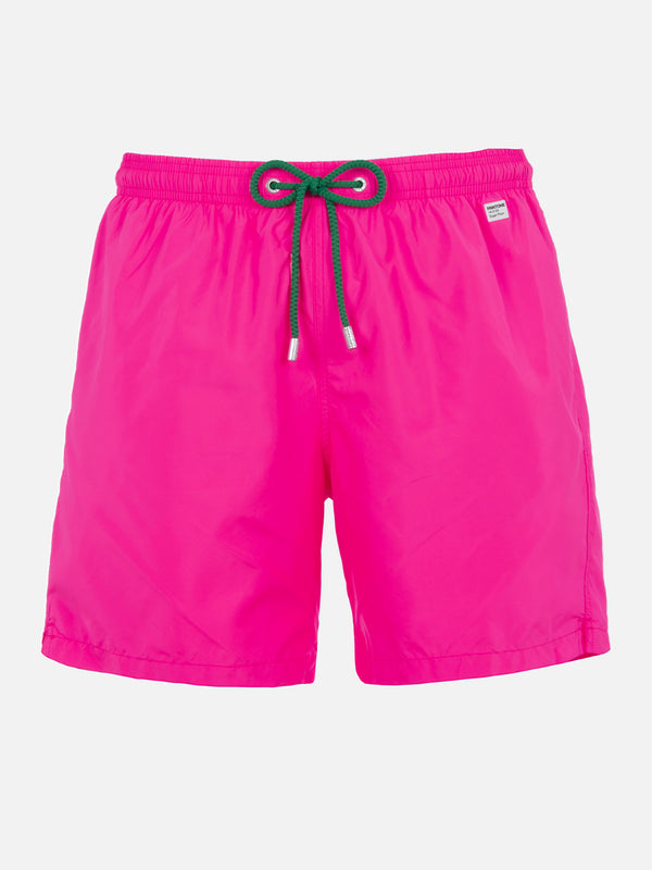 Man lightweight fabric fluo pink swim-shorts Lighting Pantone | PANTONE SPECIAL EDITION