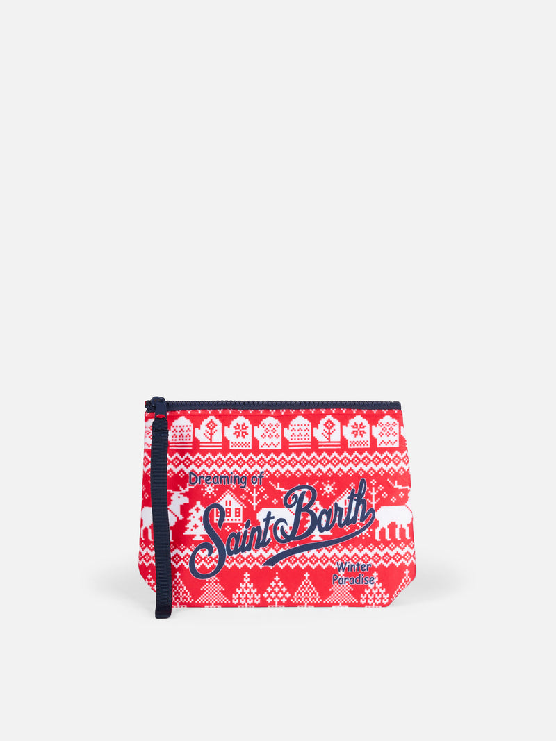 Aline wooly pochette with nordic print