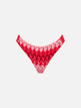 Red knitted chevron briefs