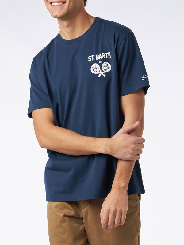 Herren-T-Shirt aus schwerer Baumwolle mit Padel-Aufdruck