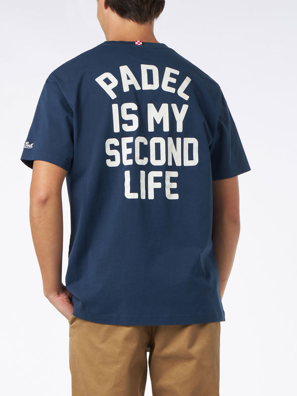 T-shirt da uomo in cotone pesante con stampa Padel