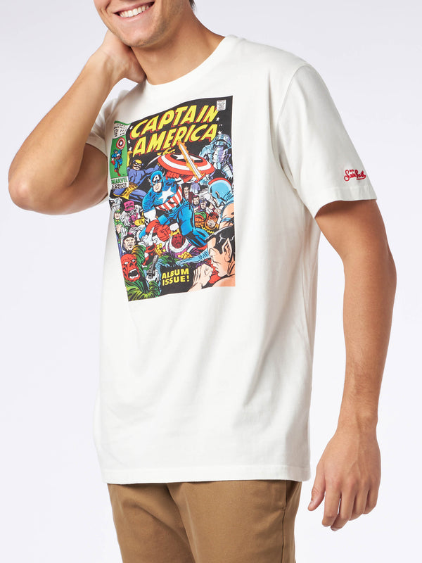 Herren-T-Shirt aus schwerer Baumwolle mit Captain America-Aufdruck | MARVEL-SONDERAUSGABE