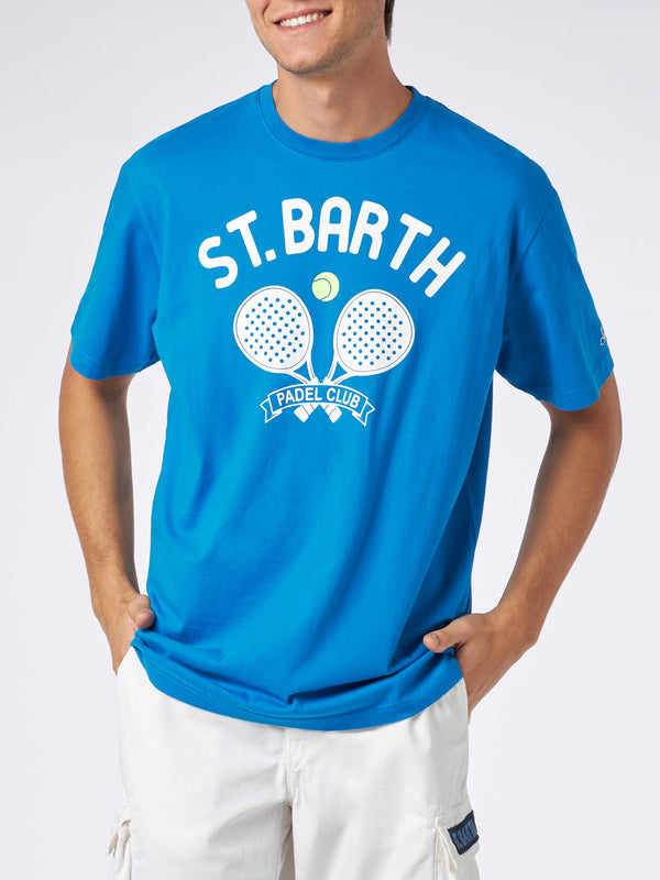 Herren-T-Shirt aus schwerer Baumwolle mit Aufdruck des St. Barth Padel Clubs