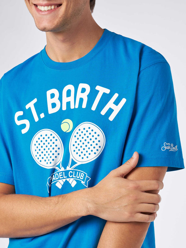 Herren-T-Shirt aus schwerer Baumwolle mit Aufdruck des St. Barth Padel Clubs