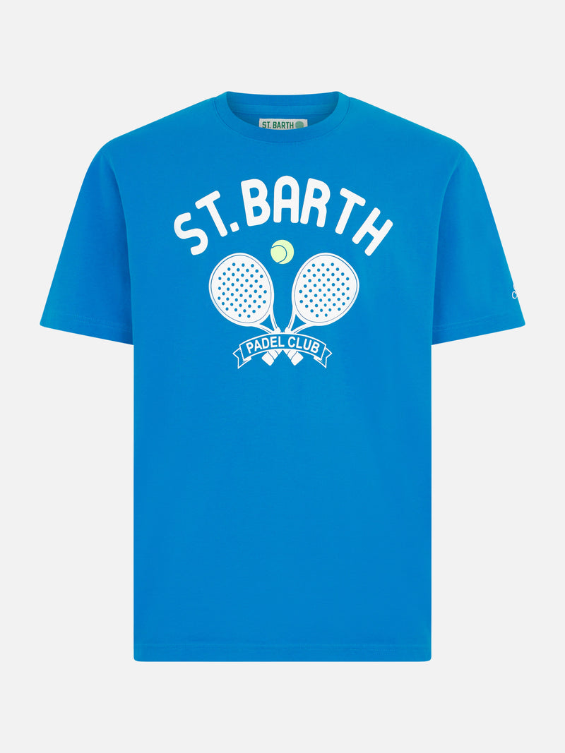 T-shirt da uomo in cotone pesante con stampa St. Barth padel club